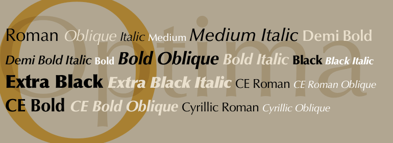 Optima: Modern and sleek font loved by designers.