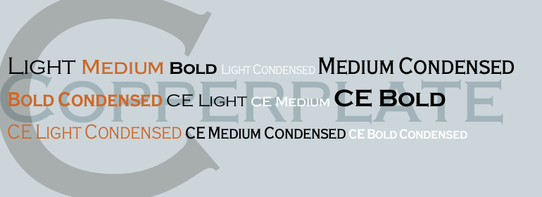 Copperplate: Stylish fantasy font for headings.