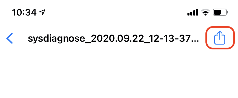 Sharing the sysdiagnose log