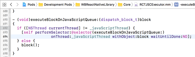 图 8  执行 executeBlockOnJavaScriptQueue:方法