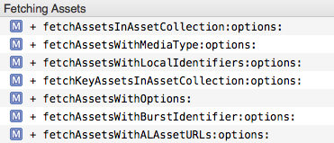 PHAsset Fetch Method